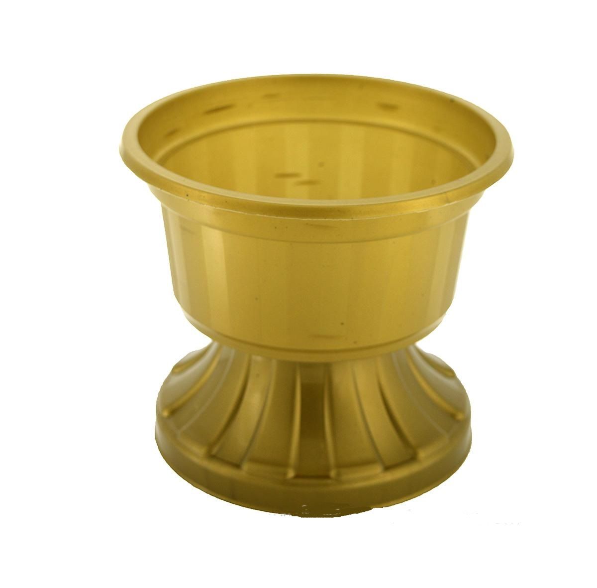Virágtartó műanyag talpas tál arany Gravir 16 x 14,5 cm Virágtartó műanyag talpas tál arany Gravir 16 x 14,5 cm