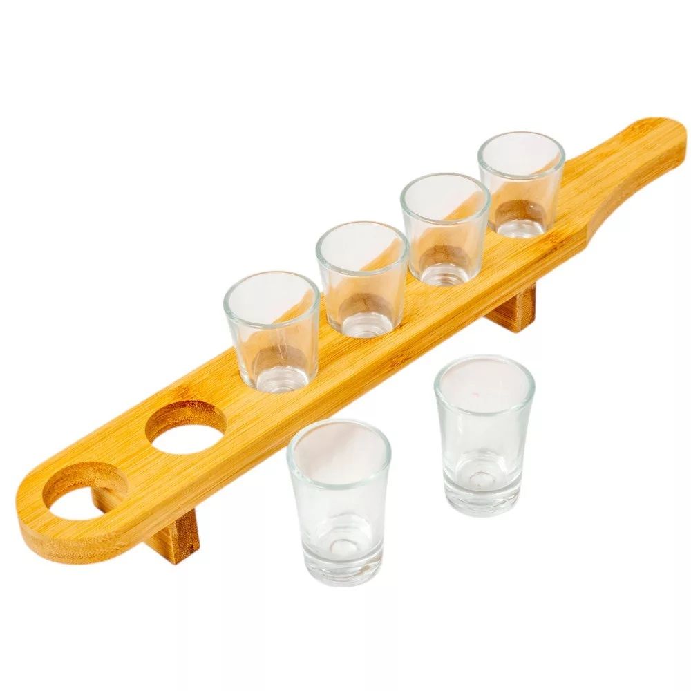 Pálinka kínáló szett 40ml 6+1db-os 44cm Pálinka kínáló szett 40ml 6+1db-os 44cm