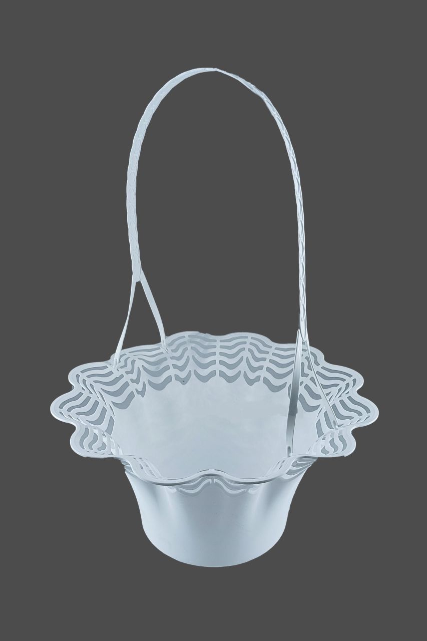Füles műanyag virágtartó kosár 27×37 cm – 3 színben Füles műanyag virágtartó kosár 27×37 cm – 3 színben