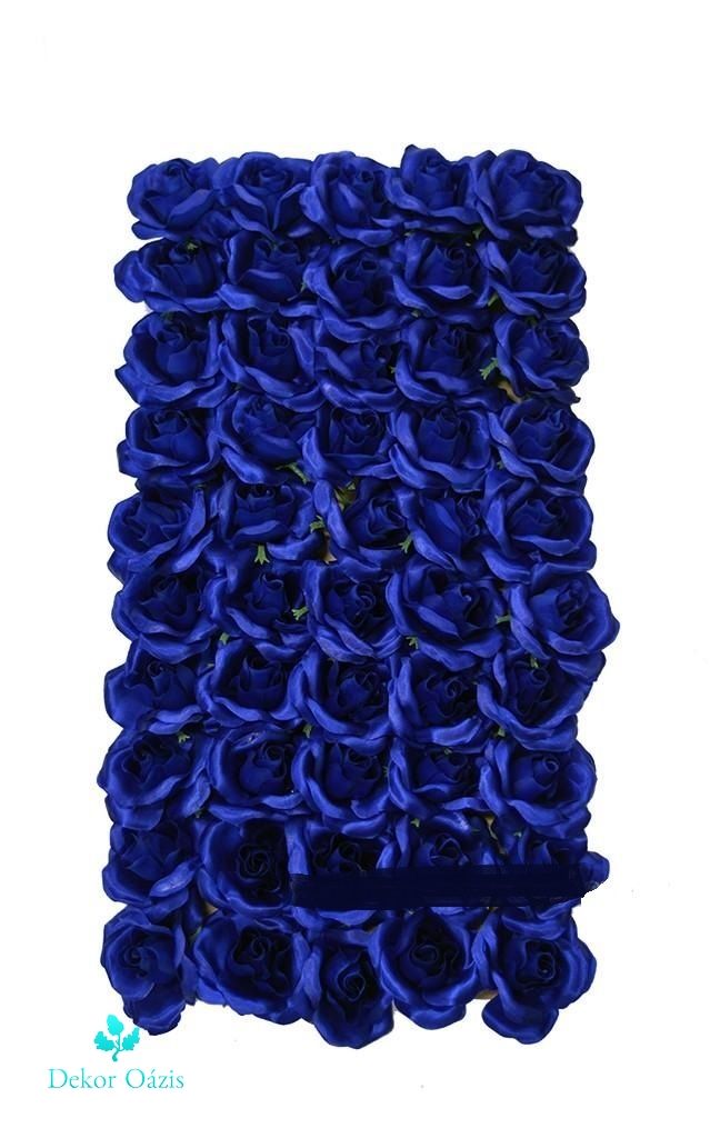 Nyílt rózsa fejvirág 12cm - 50db/tálca - Kék Nyílt rózsa fejvirág 12cm - 50db/tálca - Kék