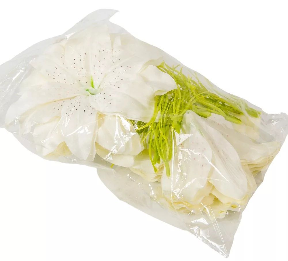 Liliom virágfej D12cm fehér 24db / csomag Liliom virágfej D12cm fehér 24db / csomag