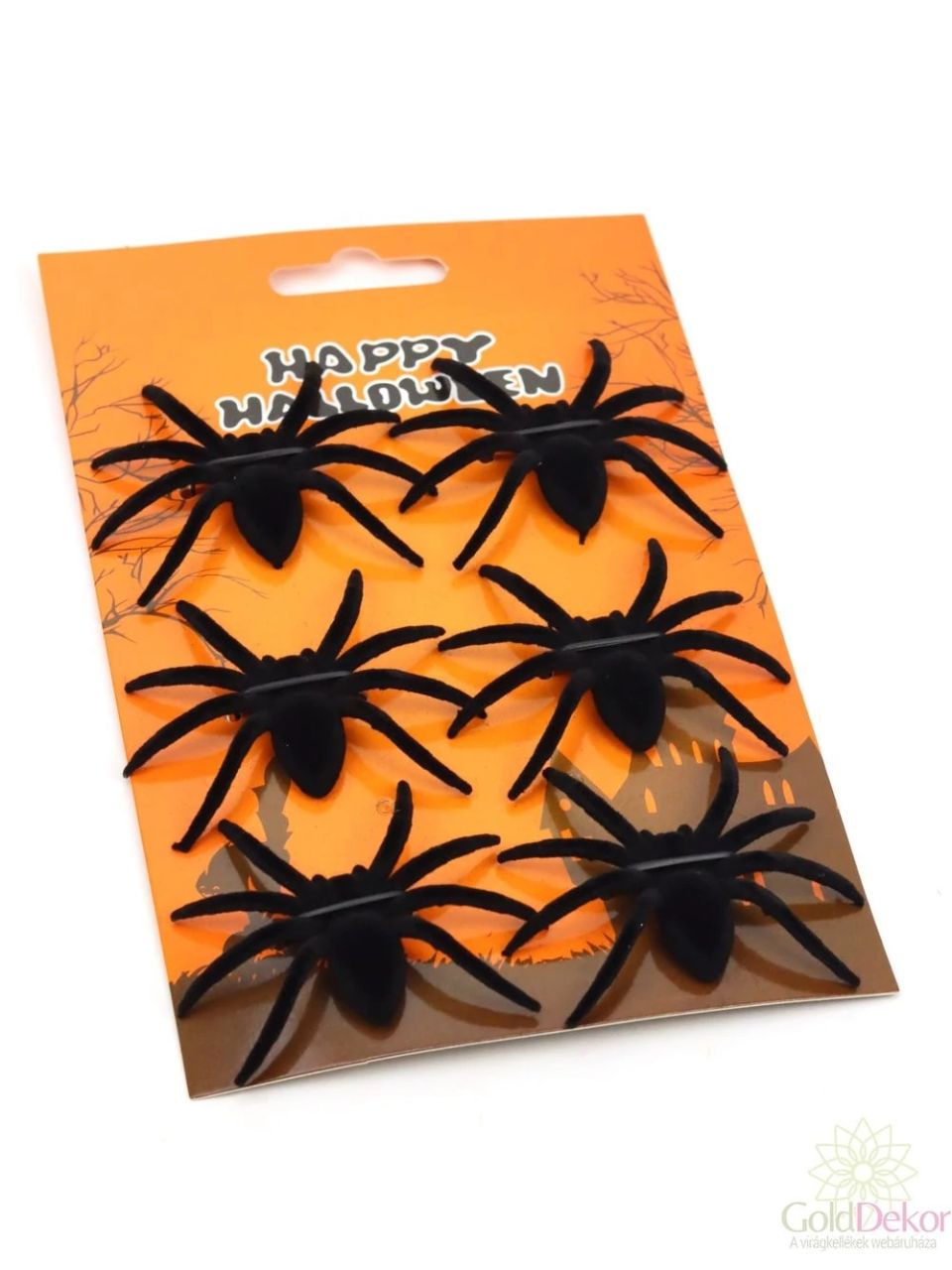 Halloween dekoráció - Pók 7 cm 6 db / szett Halloween dekoráció - Pók 7 cm 6 db / szett