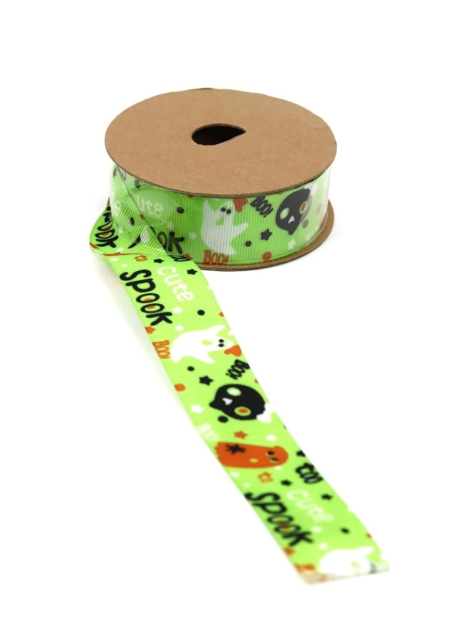 Őszi mintás ripsz szalag - Zöld Spook Őszi mintás ripsz szalag - Zöld Spook