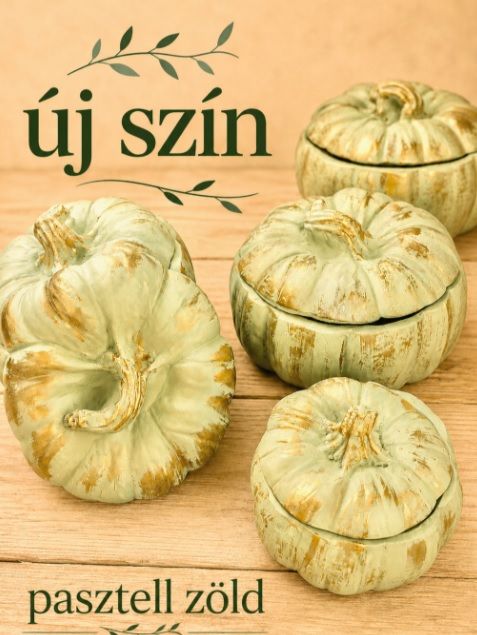 Díszíthető gipsz tök kaspó - 2 méretben