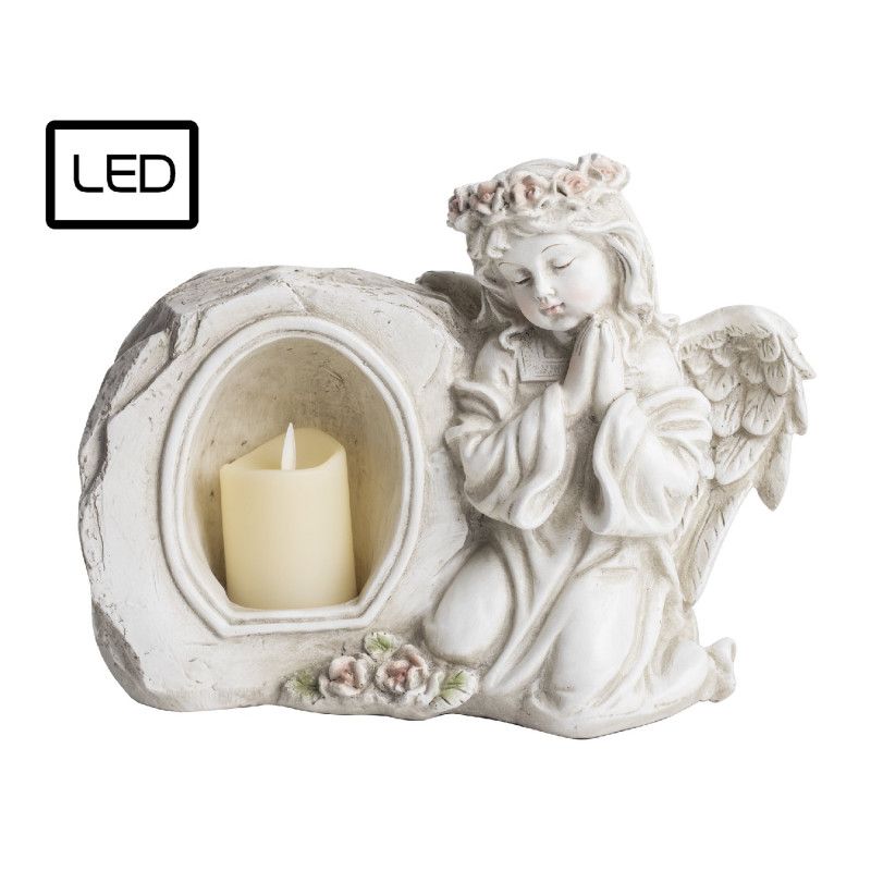Angyal LED gyertyával 26x20cm Angyal LED gyertyával 26x20cm