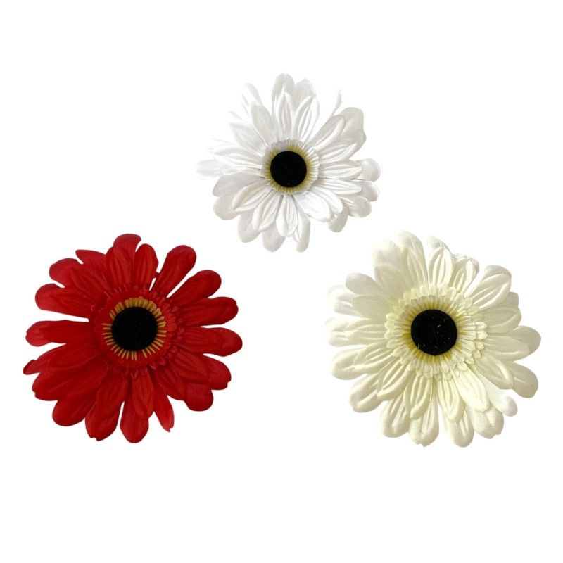 Szatén gerbera fej D13cm - 3 színben Szatén gerbera fej D13cm - 3 színben