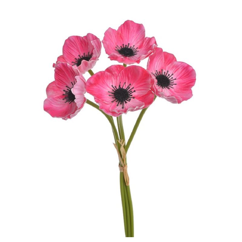 Anemóna kötegelt csokor x5 30cm - 4 színben Anemóna kötegelt csokor x5 30cm - 4 színben
