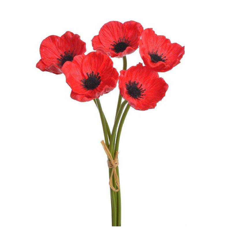 Anemóna kötegelt csokor x5 30cm - 4 színben Anemóna kötegelt csokor x5 30cm - 4 színben