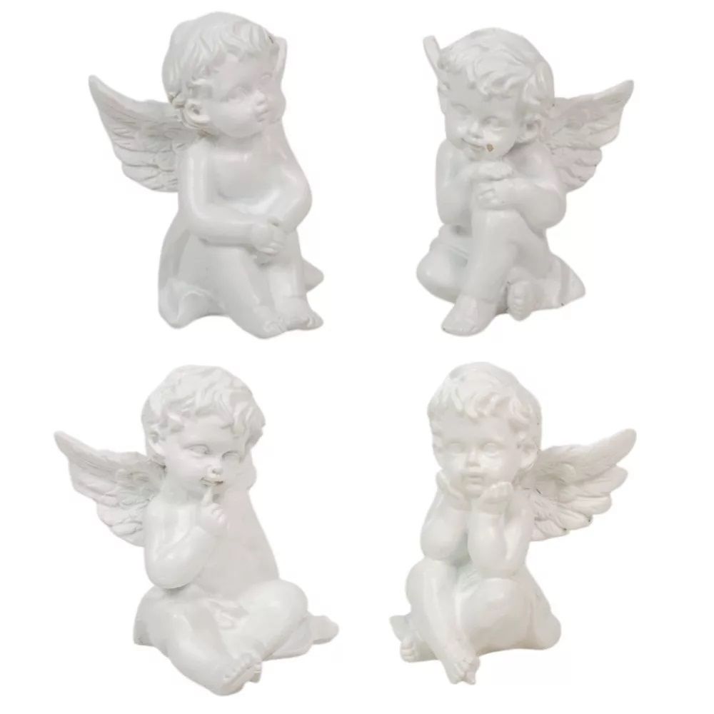 Angyal ülő poly fehér M6cm - 4 féle