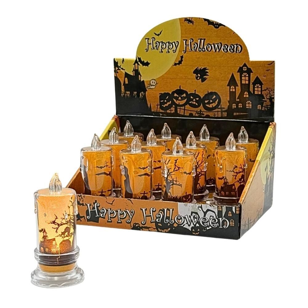 Halloween ledes gyertya 12db/csomag 10x4,5cm