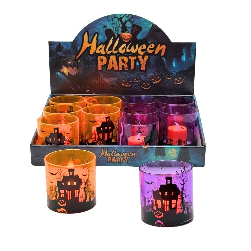 Halloween ledes mécses 12db/csomag 7x7cm
