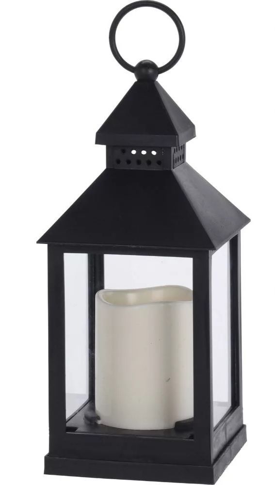 Lámpás LED-es gyertyával (időzítős elemes) M23cm - 2 színben Lámpás LED-es gyertyával (időzítős elemes) M23cm - 2 színben
