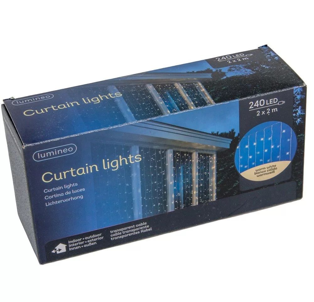 Fény függöny Lumineo ledes átttetsző kábellel 240 Led 2 x 2 méter Fény függöny Lumineo ledes átttetsző kábellel 240 Led 2 x 2 méter