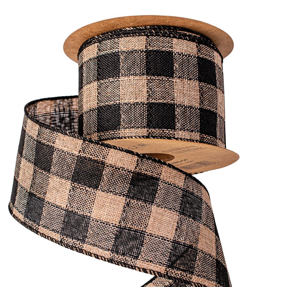 Kockás vászon szalag drótos szegéllyel 63mm x 10m - 2 színben Kockás vászon szalag drótos szegéllyel 63mm x 10m - 2 színben