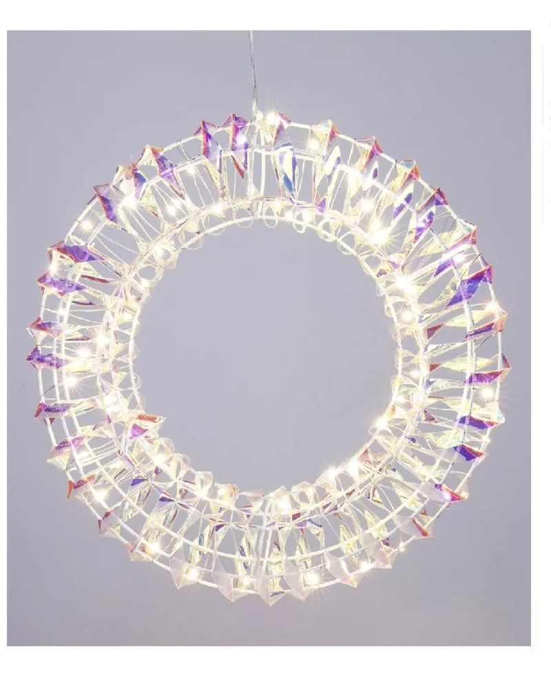 Koszorú LED-es koszorú elemes irizáló D30cm
