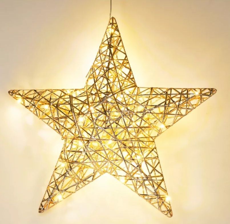 Vessző csillag 30 LED-es elemes időzítős 40cm Vessző csillag 30 LED-es elemes időzítős 40cm