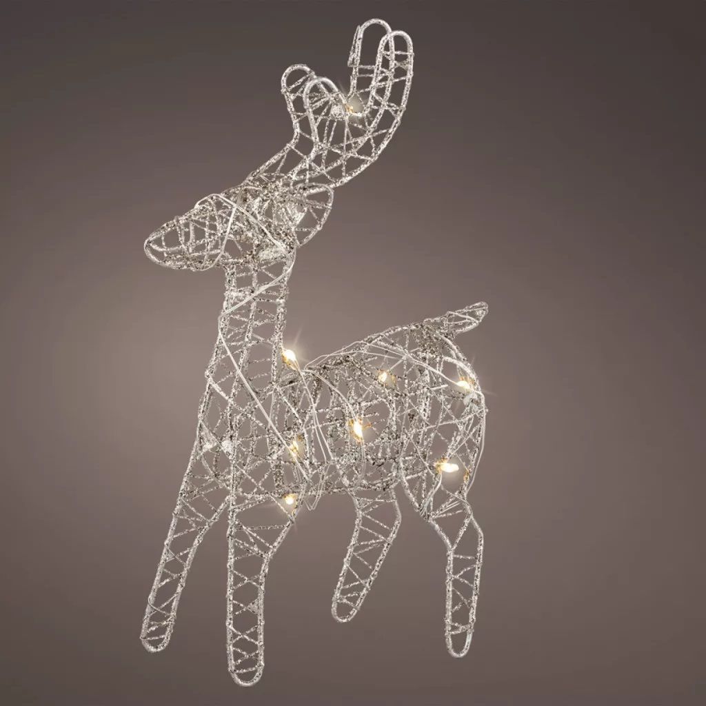 Szarvas 10 LED-es ezüst M21cm Szarvas 10 LED-es ezüst M21cm