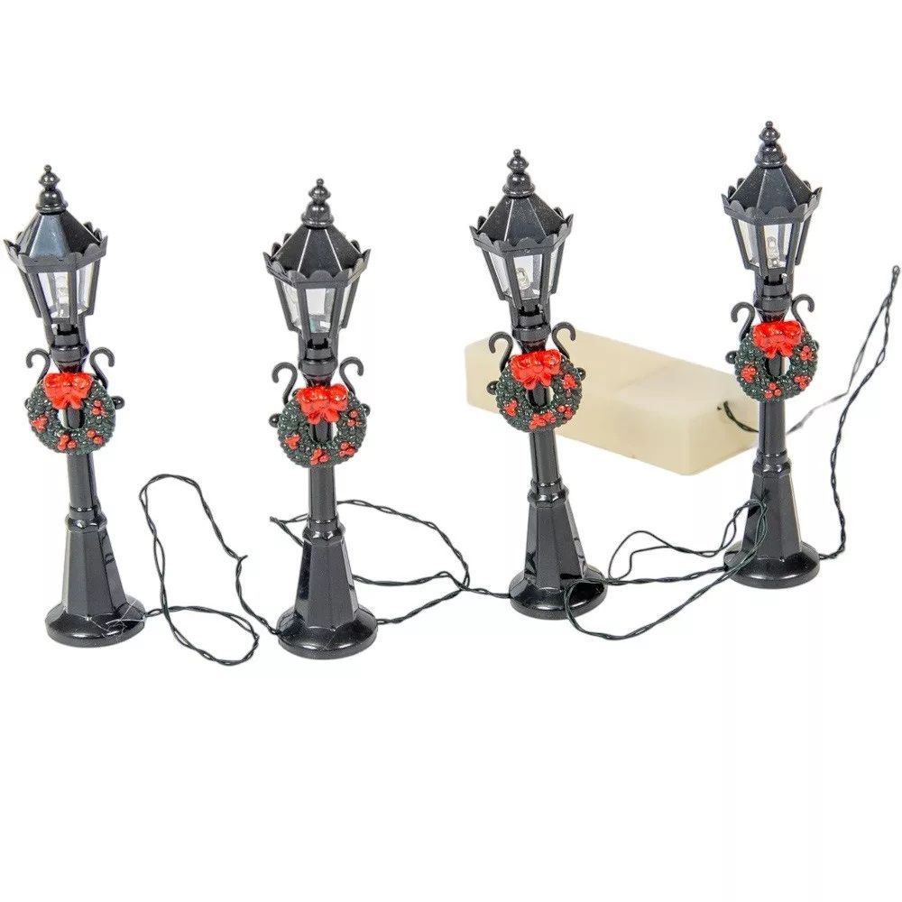 Kandelláber koszorúval LED-es elemes M12cm 4db-os Kandelláber koszorúval LED-es elemes M12cm 4db-os
