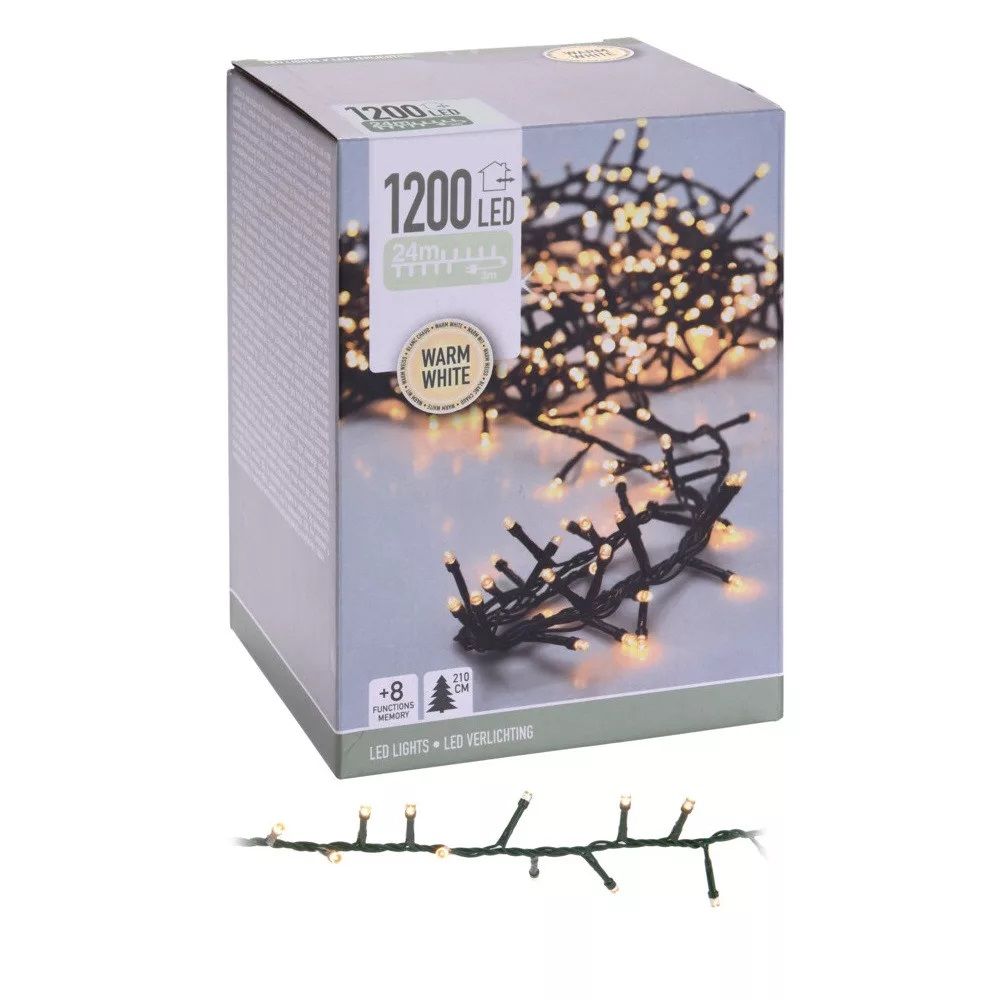 Sűrű fényfüzér 1200 LED-es időzítős programos adapterrel - 3 színben