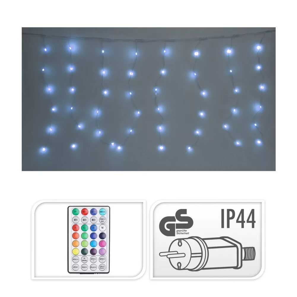 Függöny égősor 400 LED-es adapteres táviránytóval - 2 színben Függöny égősor 400 LED-es adapteres táviránytóval - 2 színben