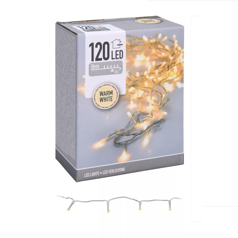 Fényfüzér 120 LED-es adapteres - Több színben