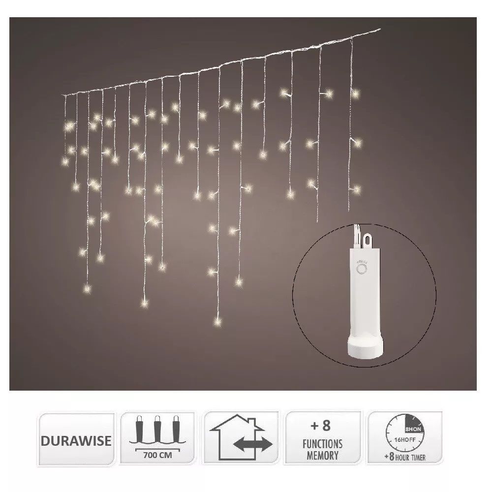 Jégcsap 192 LED-es elemes időzítős programos - 2 színben