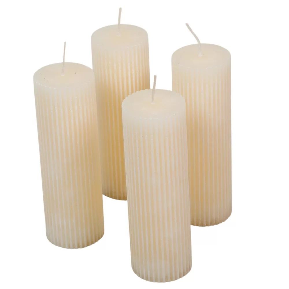 Kontúrozott bordás henger gyertya 50x150mm -7 színben