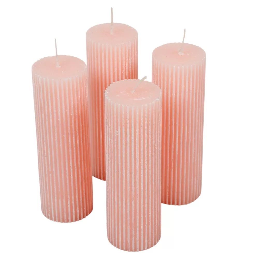 Kontúrozott bordás henger gyertya 50x150mm -7 színben