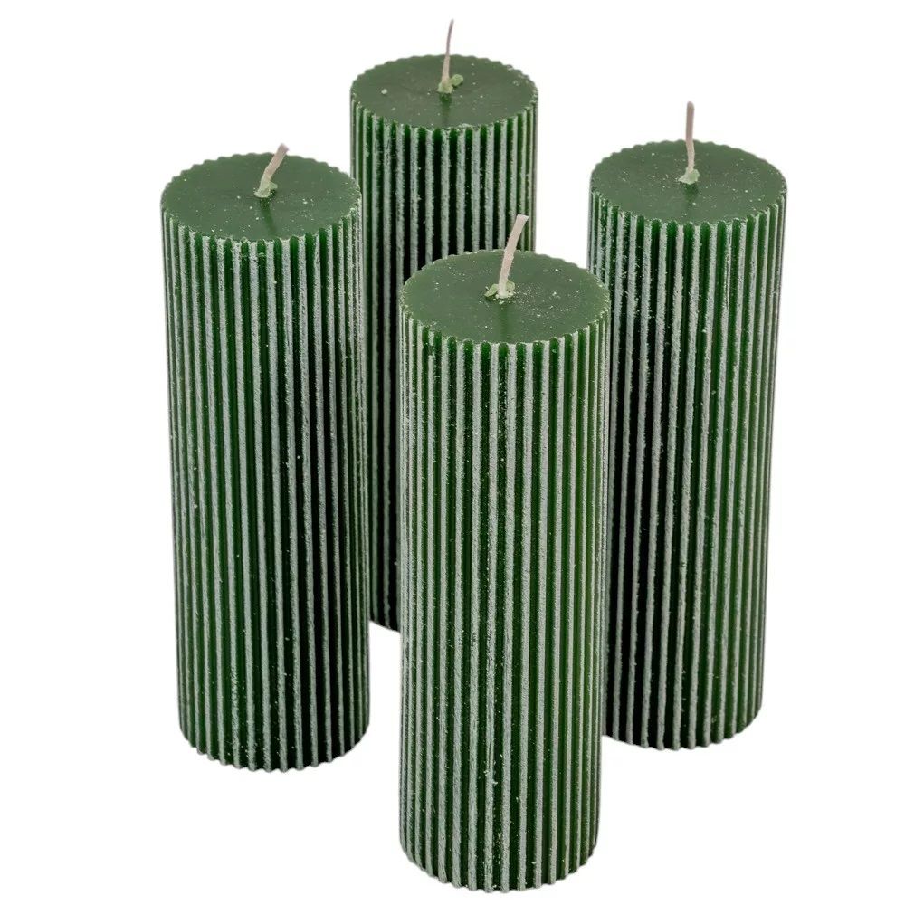Kontúrozott bordás henger gyertya 50x150mm -7 színben