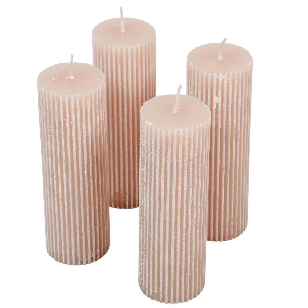 Kontúrozott bordás henger gyertya 50x150mm -7 színben