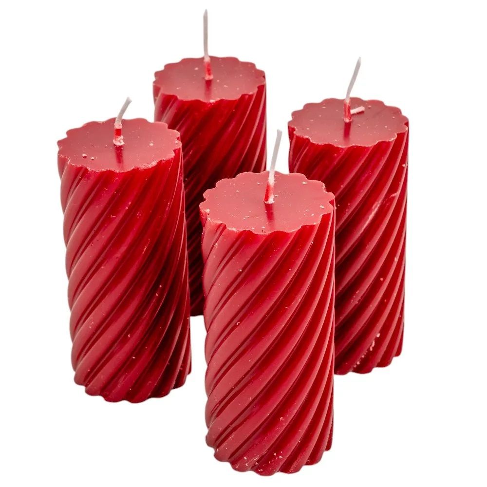Kontúrozott csavart henger gyertya 55x100mm -7 színben