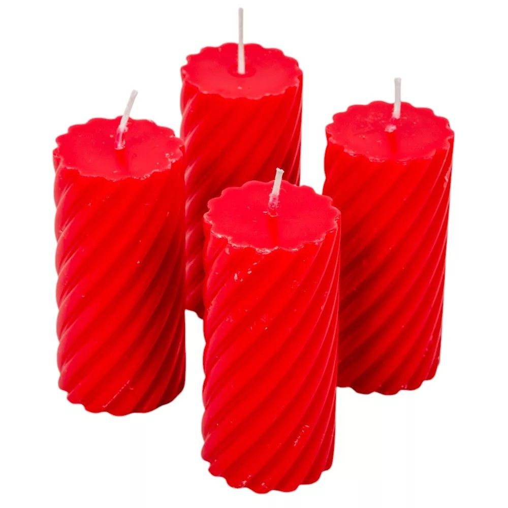 Kontúrozott csavart henger gyertya 55x100mm -7 színben
