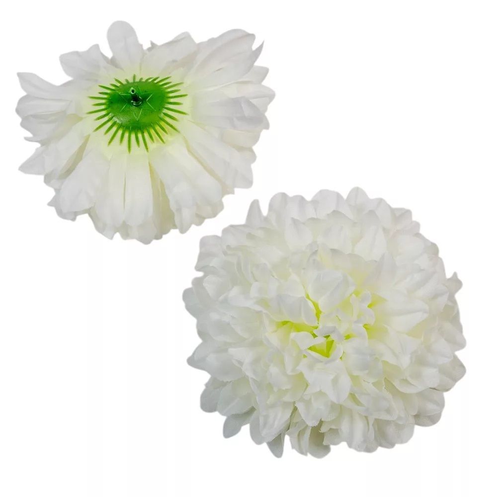 Krizantém virágfej krém D14cm 12db/csomag - 2 színben