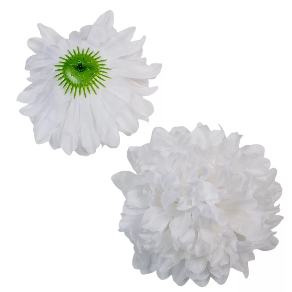 Krizantém virágfej krém D14cm 12db/csomag - 2 színben