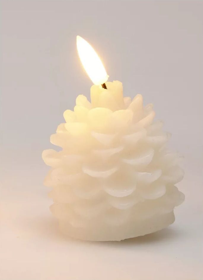 Toboz gyertya LED-es időzítő elemes M7cm - 2 színben