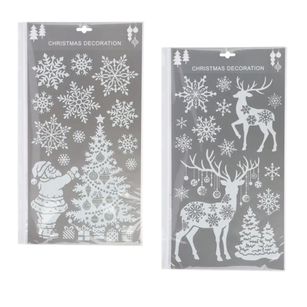 Ablak matrica fehér glitteres 24x46cm - 2 féle