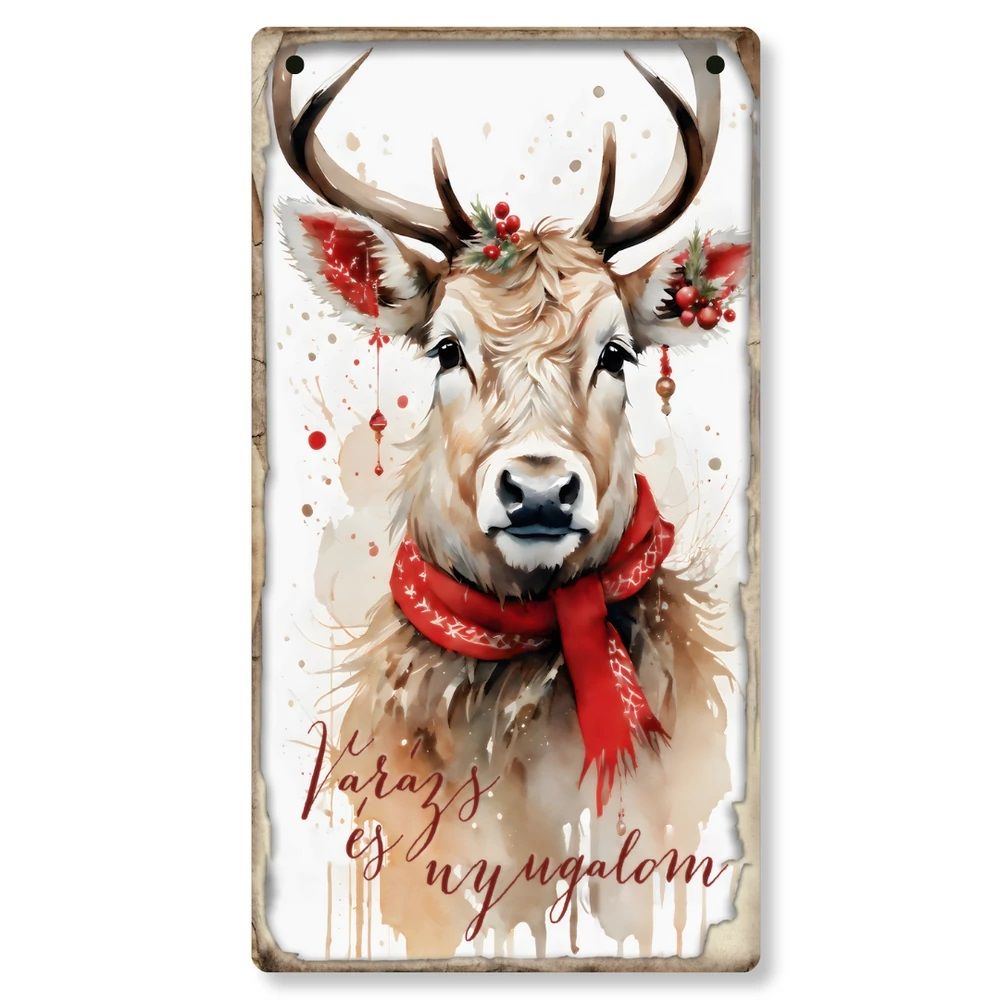 Nyomtatott fa akasztós tábla karácsonyi idézetekkel - Több féle 