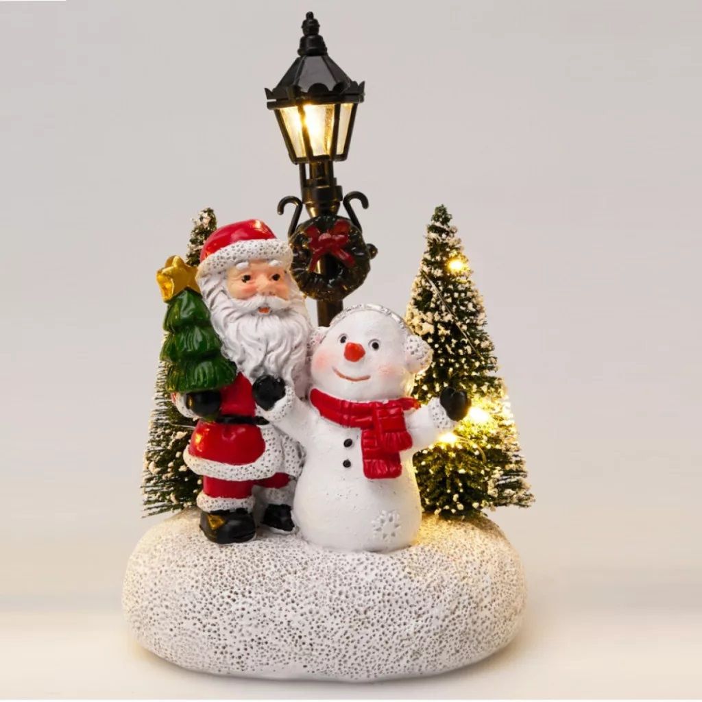 Téli jelenet LED-es poly M15cm - 3 féle
