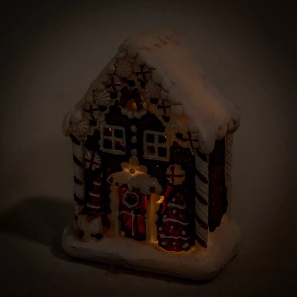 Mézeskalács házikó LED-es poly M10cm