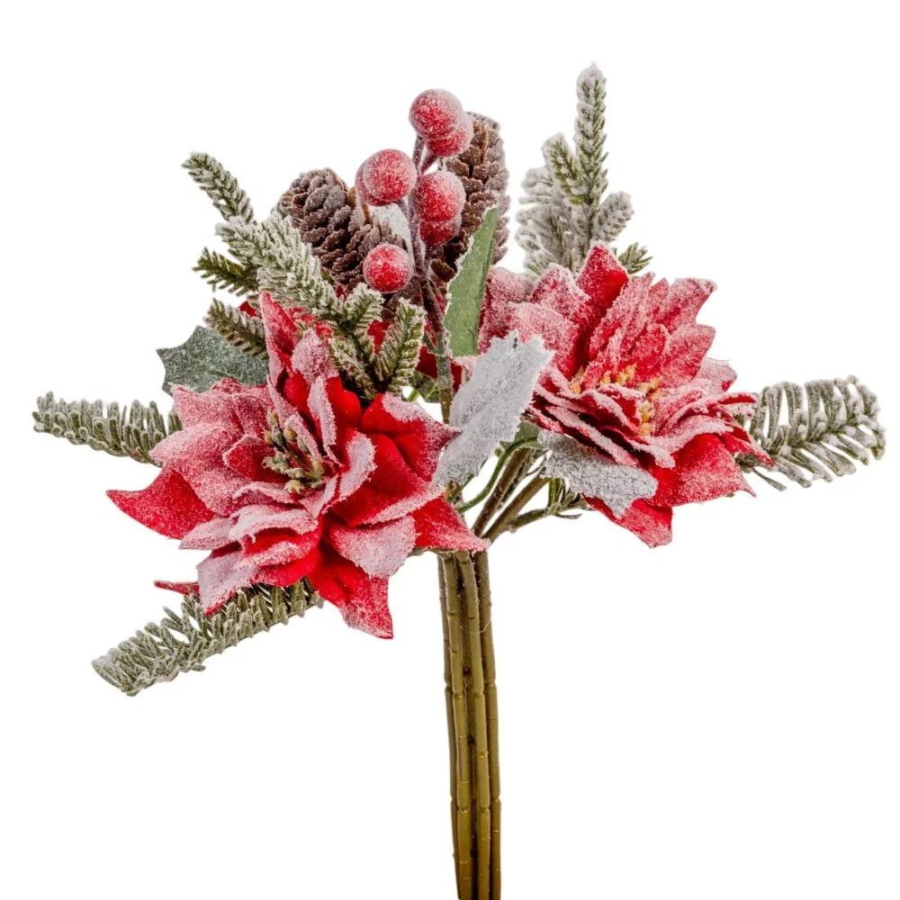 Mikulás virágos, fenyős,bogyós köteg M32cm