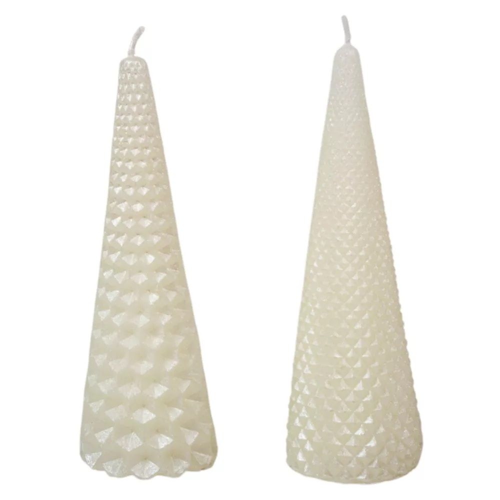 Kúp gyertya glitteres metál - 2 méretben 3 színben