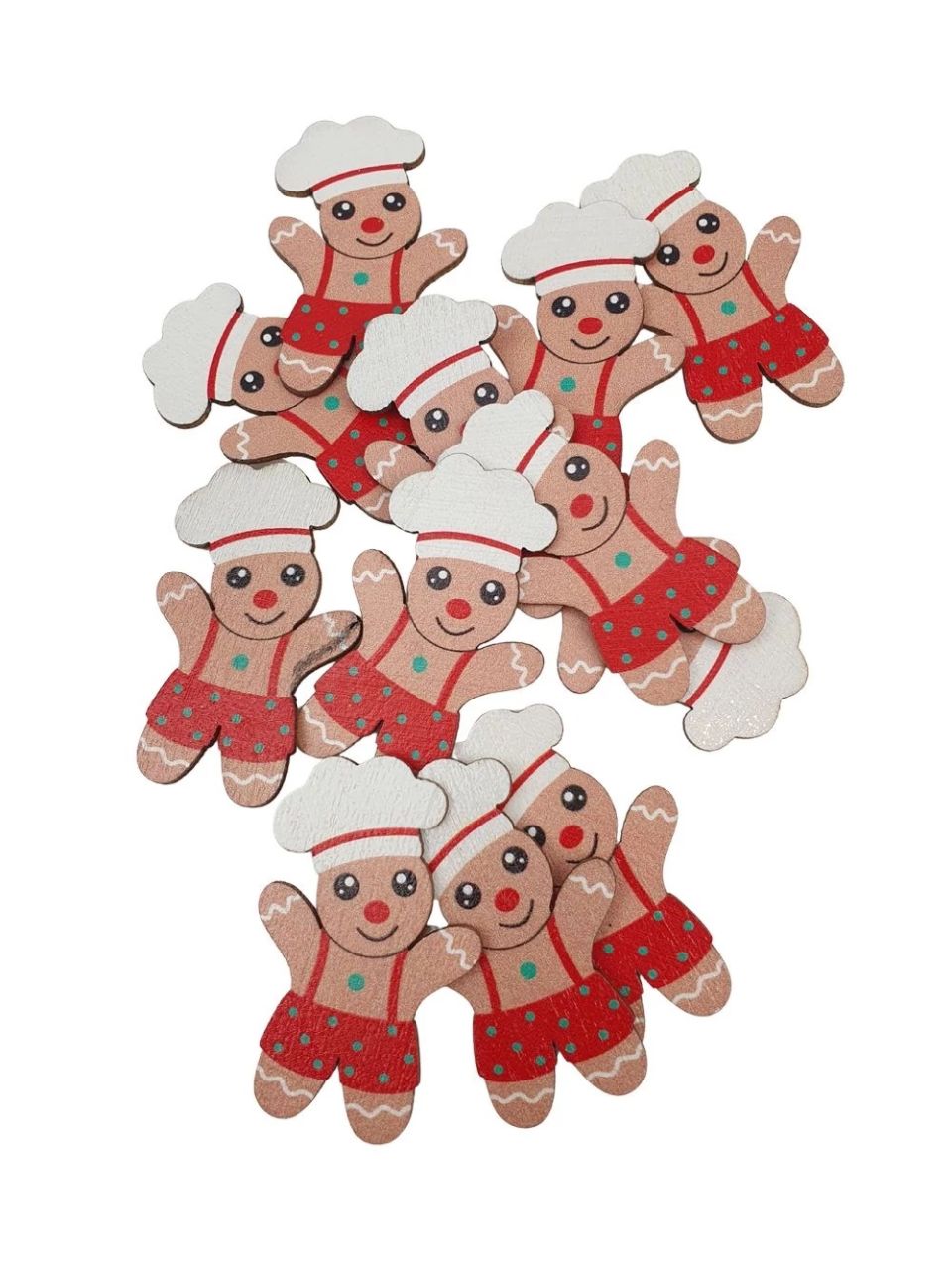 Fa mézeskalács figura 12 db / csomag - 2 féle