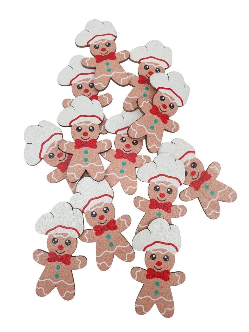 Fa mézeskalács figura 12 db / csomag - 2 féle