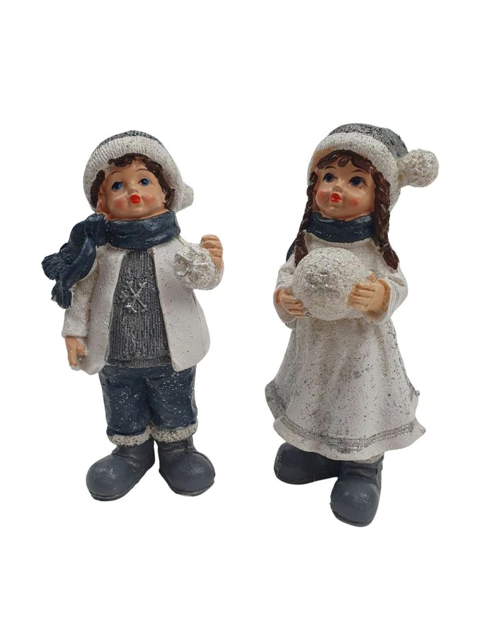 Kék sálas téli figura hógolyóval - 2 féle