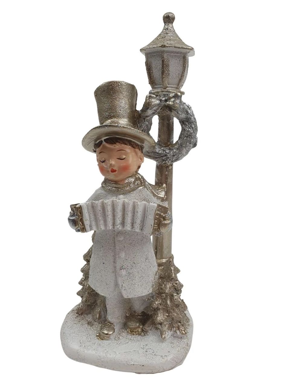 Hangszeres téli figura lámpaoszloppal - 2 féle