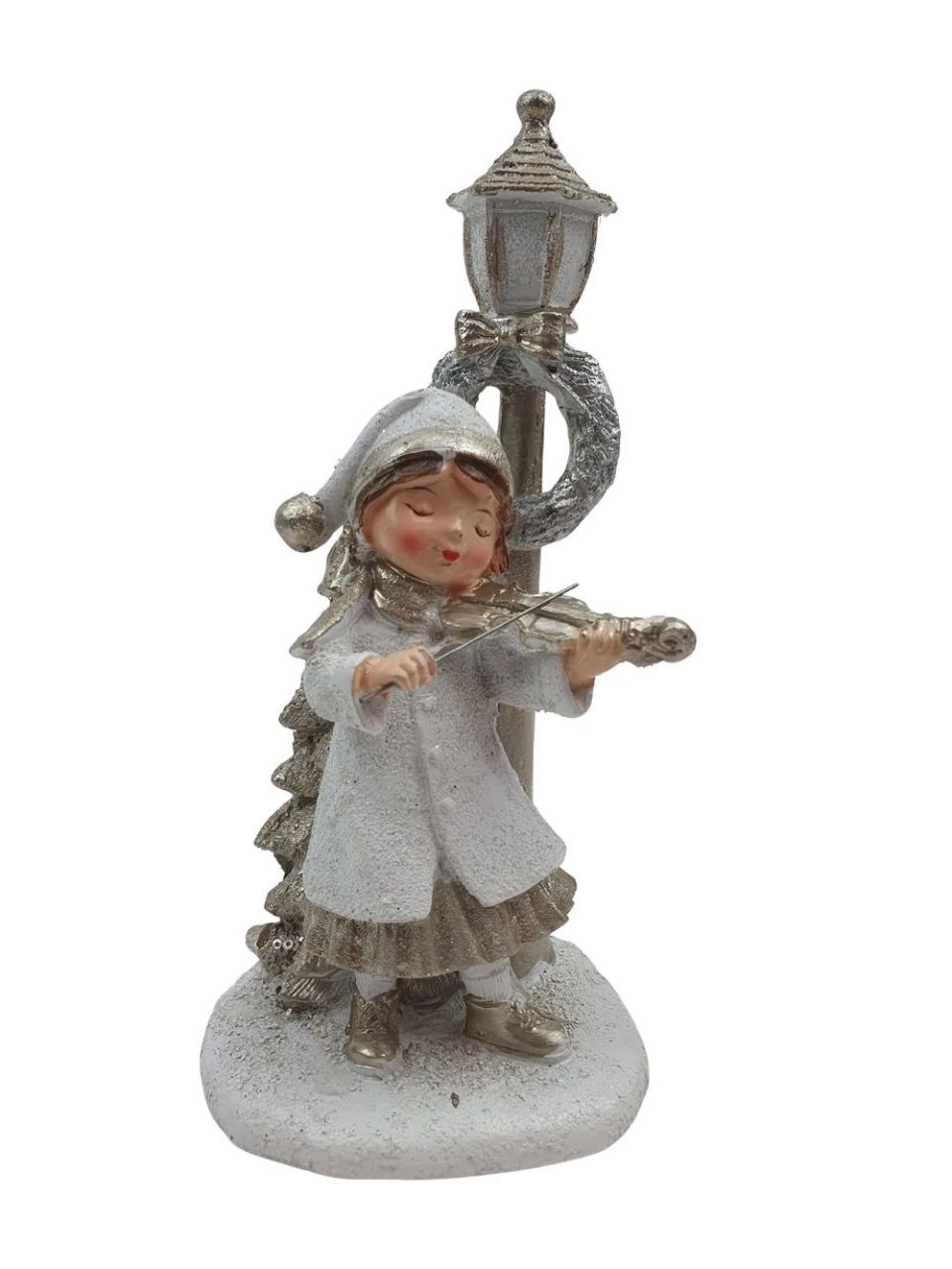 Hangszeres téli figura lámpaoszloppal - 2 féle