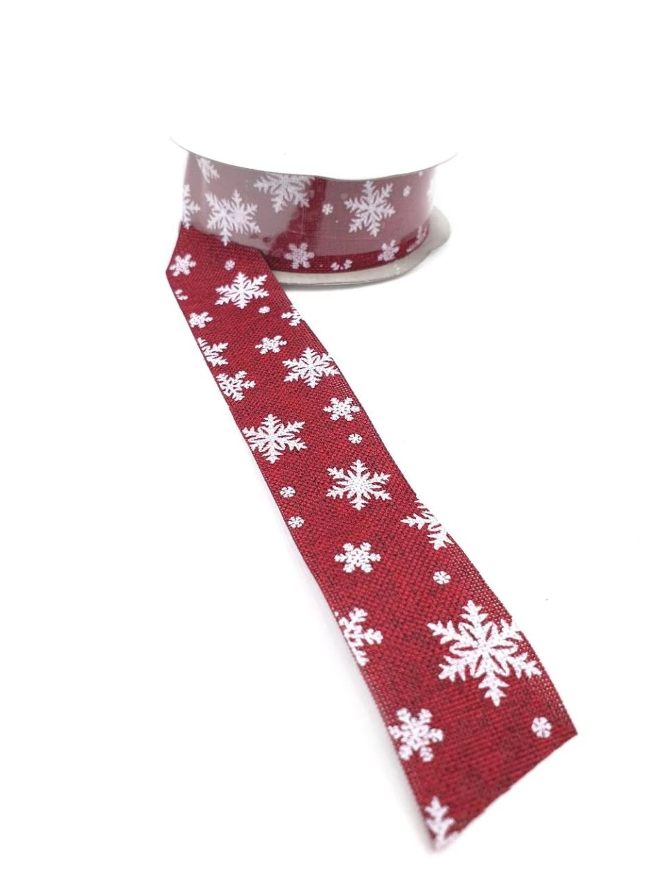 Hópehely mintás juta szalag 2,5 cm - 5 színben Hópehely mintás juta szalag 2,5 cm - 5 színben