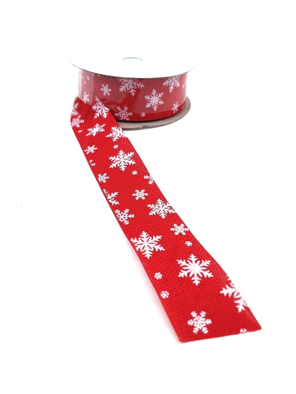 Hópehely mintás juta szalag 2,5 cm - 5 színben Hópehely mintás juta szalag 2,5 cm - 5 színben