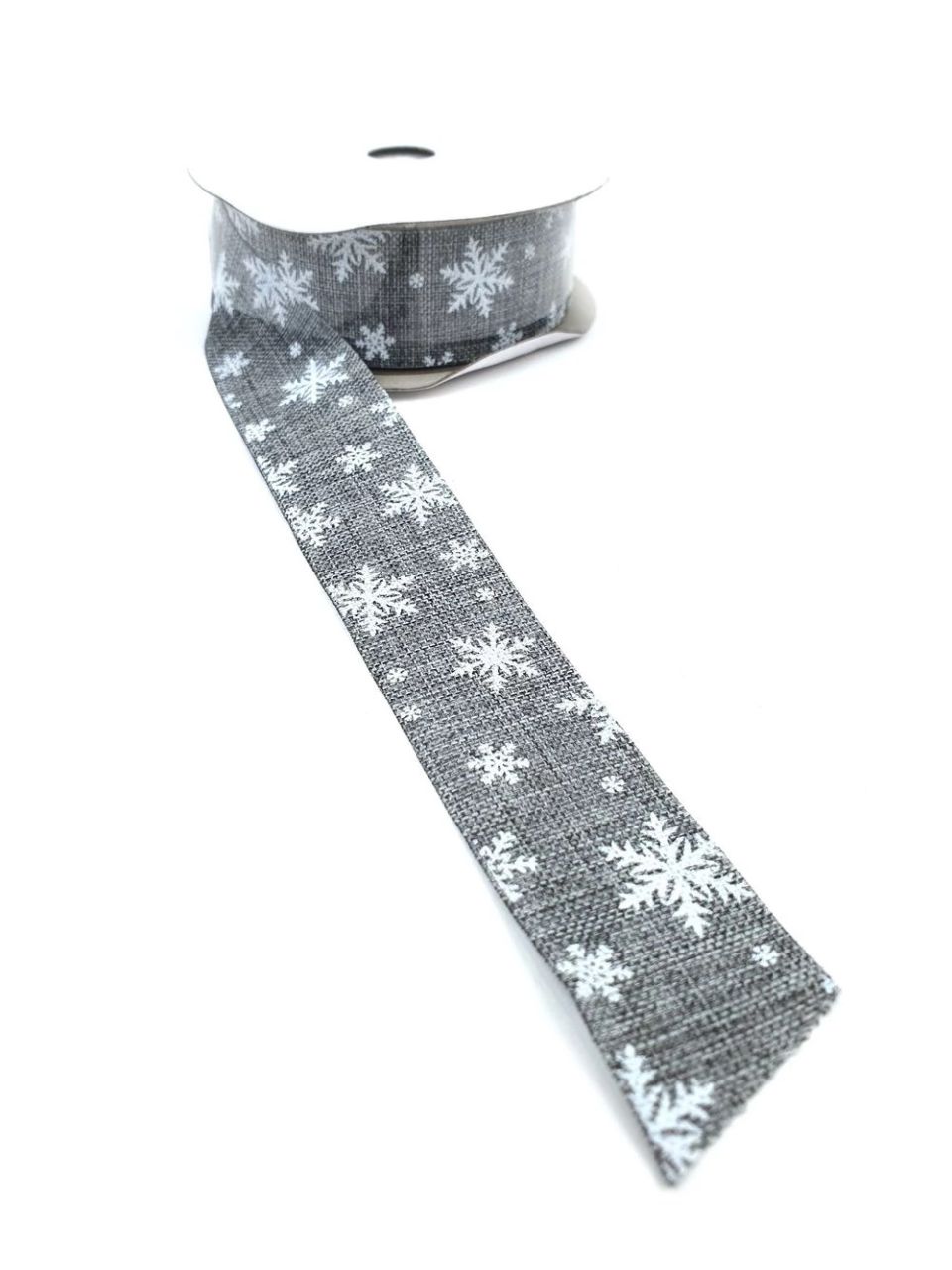 Hópehely mintás juta szalag 2,5 cm - 5 színben Hópehely mintás juta szalag 2,5 cm - 5 színben