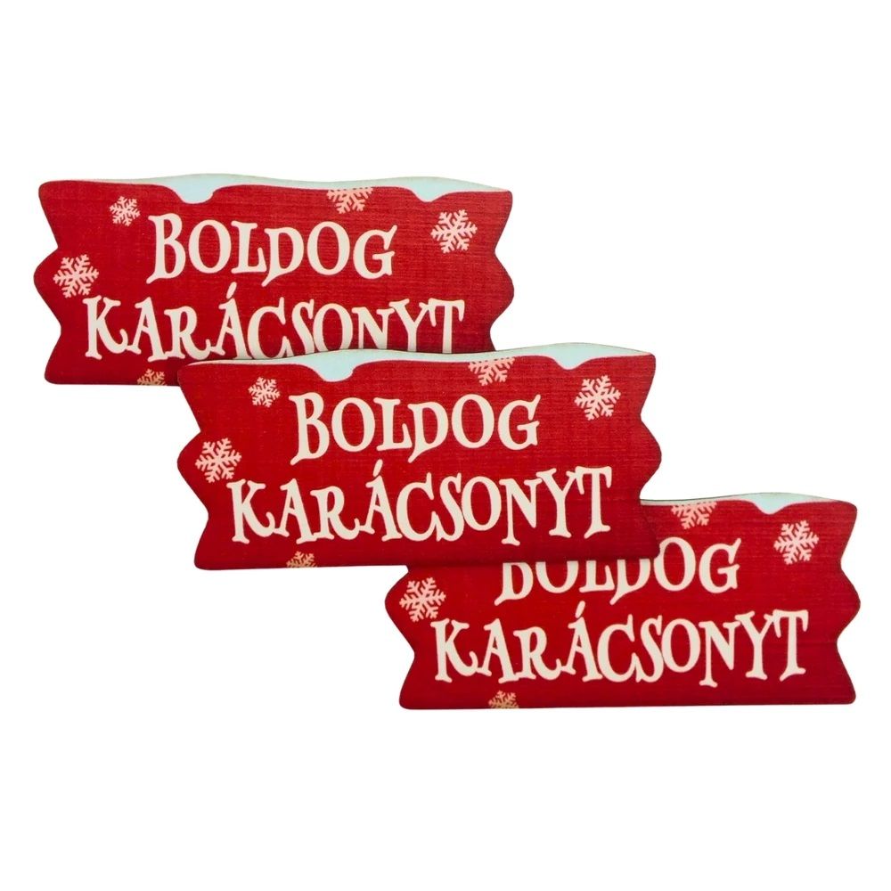 Nyomtatott dekorkarton - Karácsonyi szalag tábla havas 3 db / csomag Nyomtatott dekorkarton - Karácsonyi szalag tábla havas 3 db / csomag